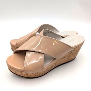 Chocolat Blu Winner Crisscross Wedge Slide Sandal Women's Tan Size US8.5 EU39